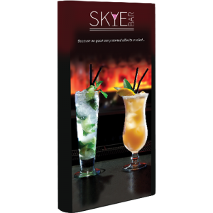Lyra Double-Sided Backlit Non-Retractable Tension Fabric Banner Stand short graphic left