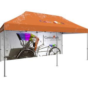 Custom Printed Full Wall for 20′ Outdoor Tent left