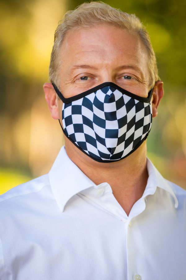 Men's Checkerboard Face Covering front